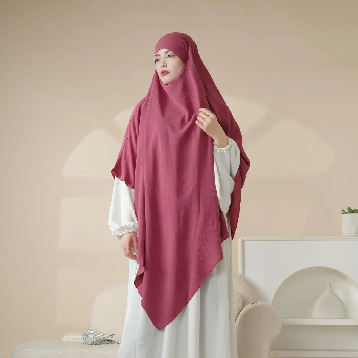 MK005 Crepe One Layer Khimar