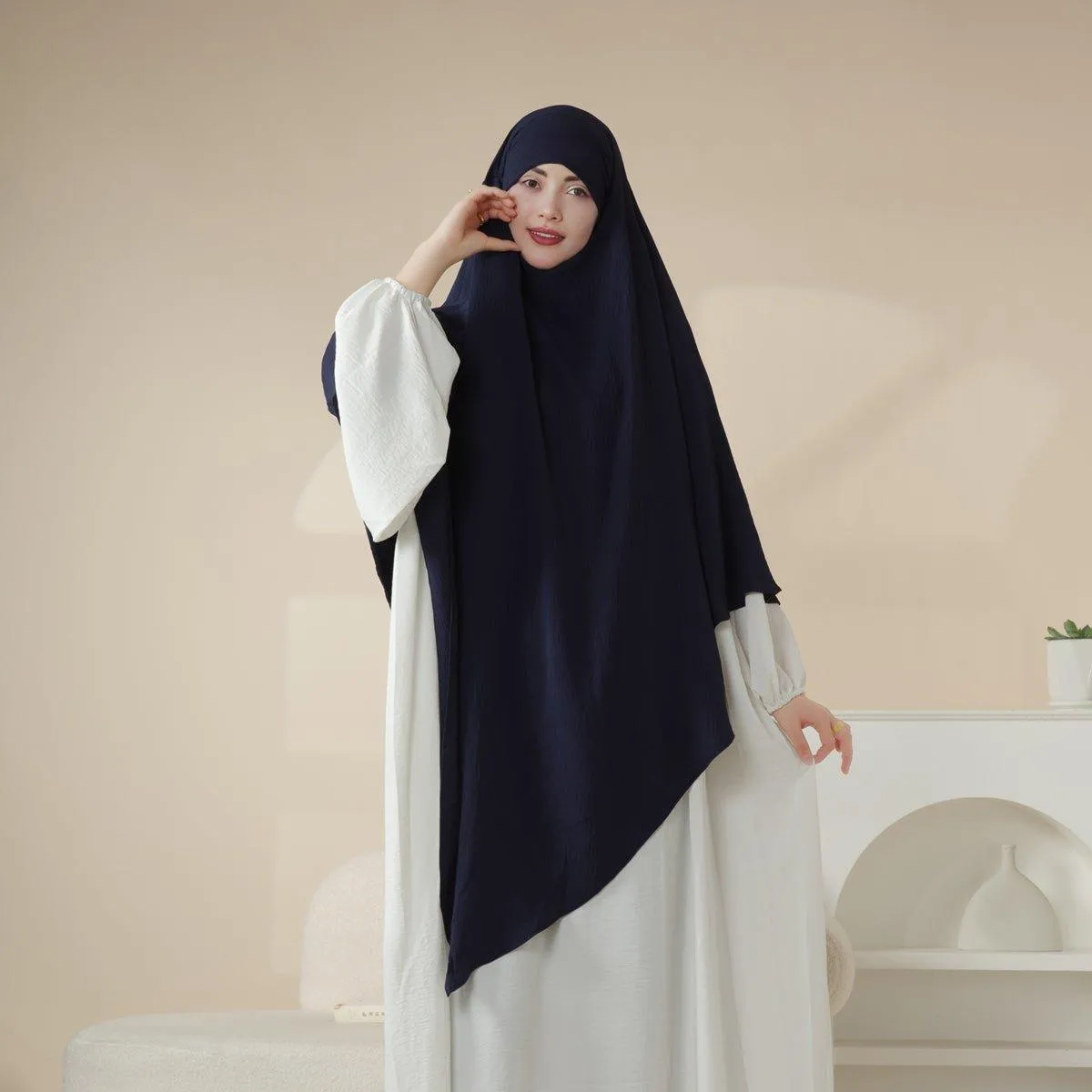 MK005 Crepe One Layer Khimar