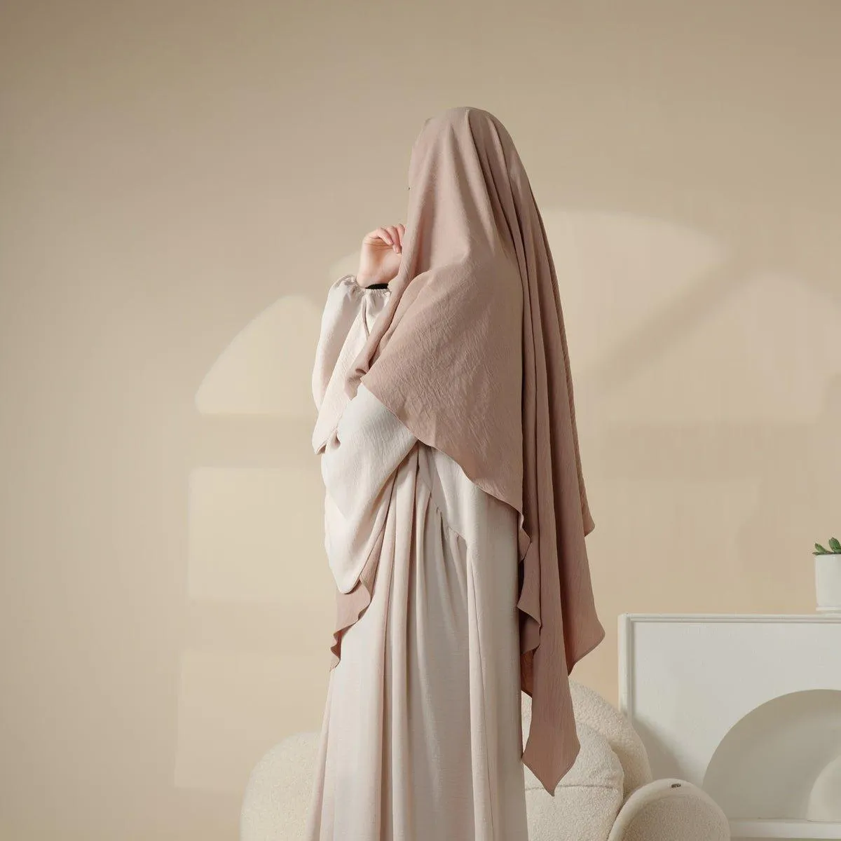 MK009 New Crepe 1-Layer Khimar