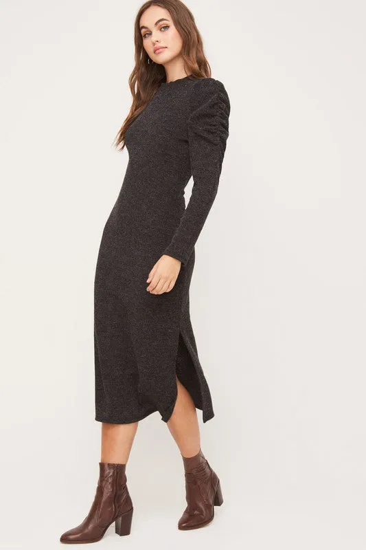 Molly Midi Dress in Dark Mélange