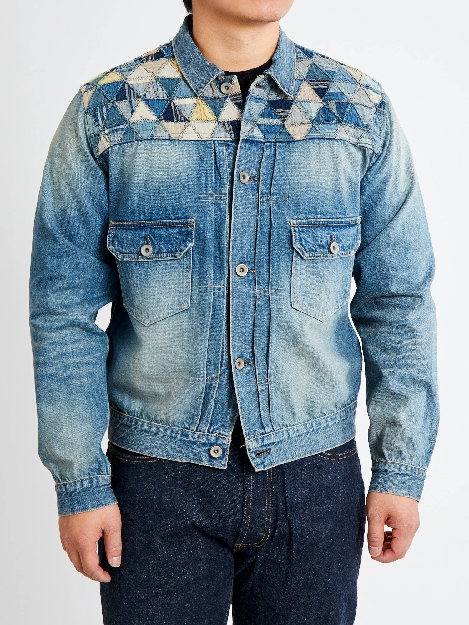 MSP-4000 Tsugihagi Selvedge Denim Jacket in Vintage Indigo