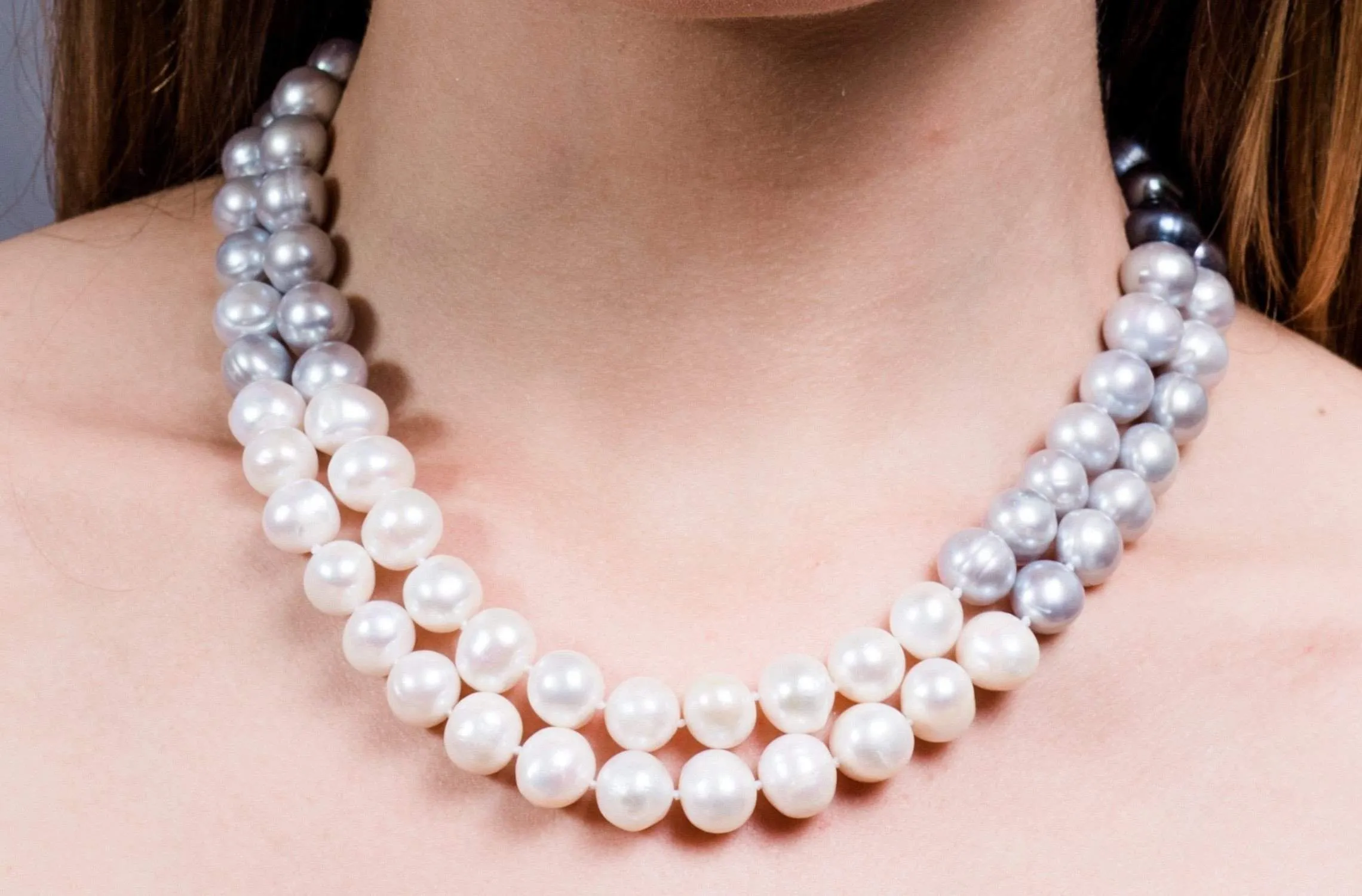 Multi-Color Double Strand Layer Freshwater Pearl Necklace 10mm