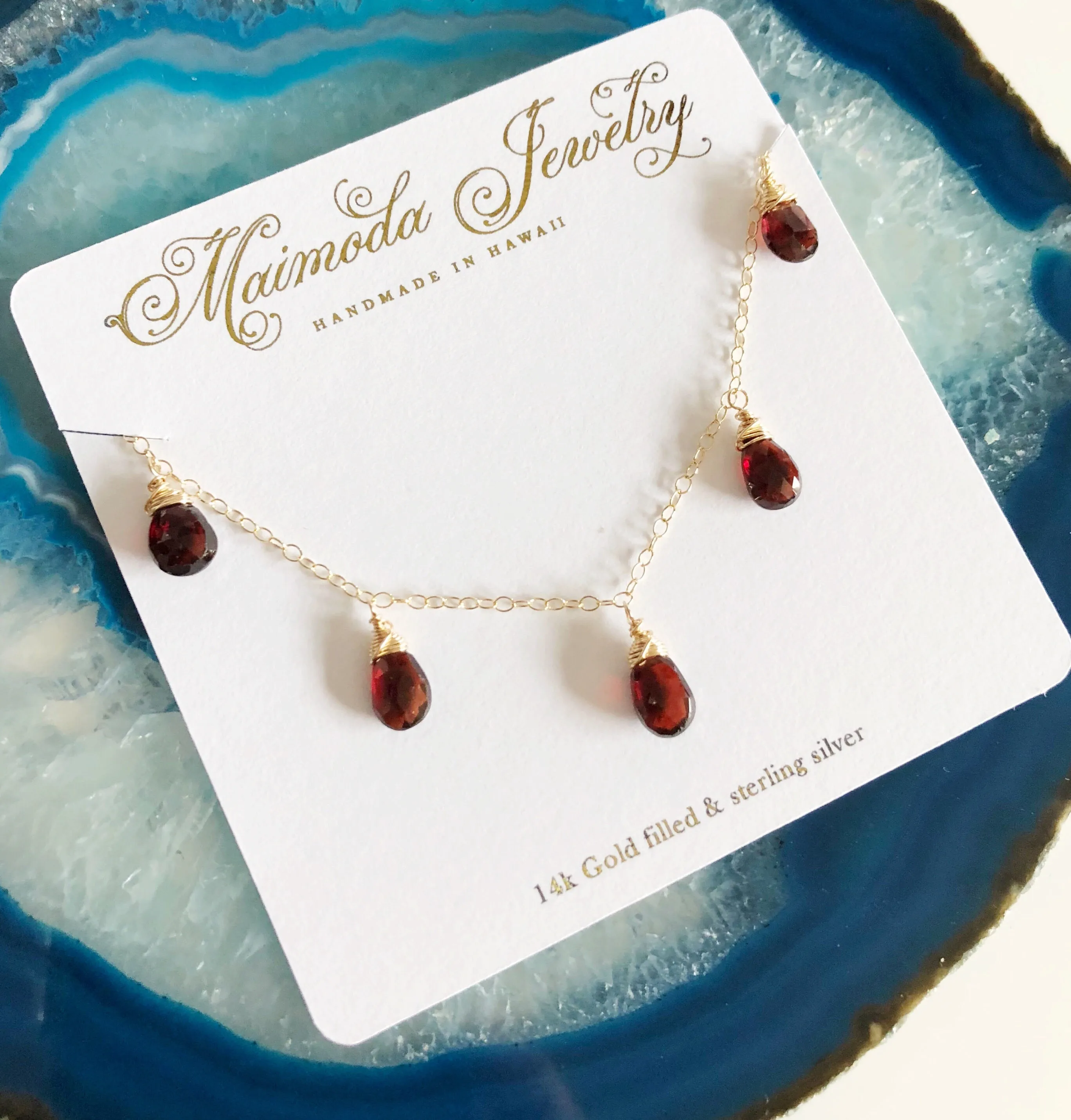 Necklace IVANNA - garnet (N225)