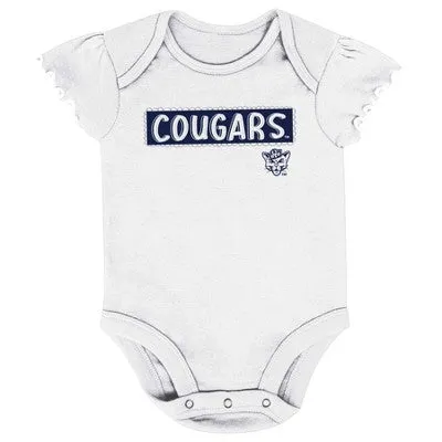 New - NCAA Infant Girls' 3pk Bodysuit Set