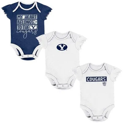 New - NCAA Infant Girls' 3pk Bodysuit Set