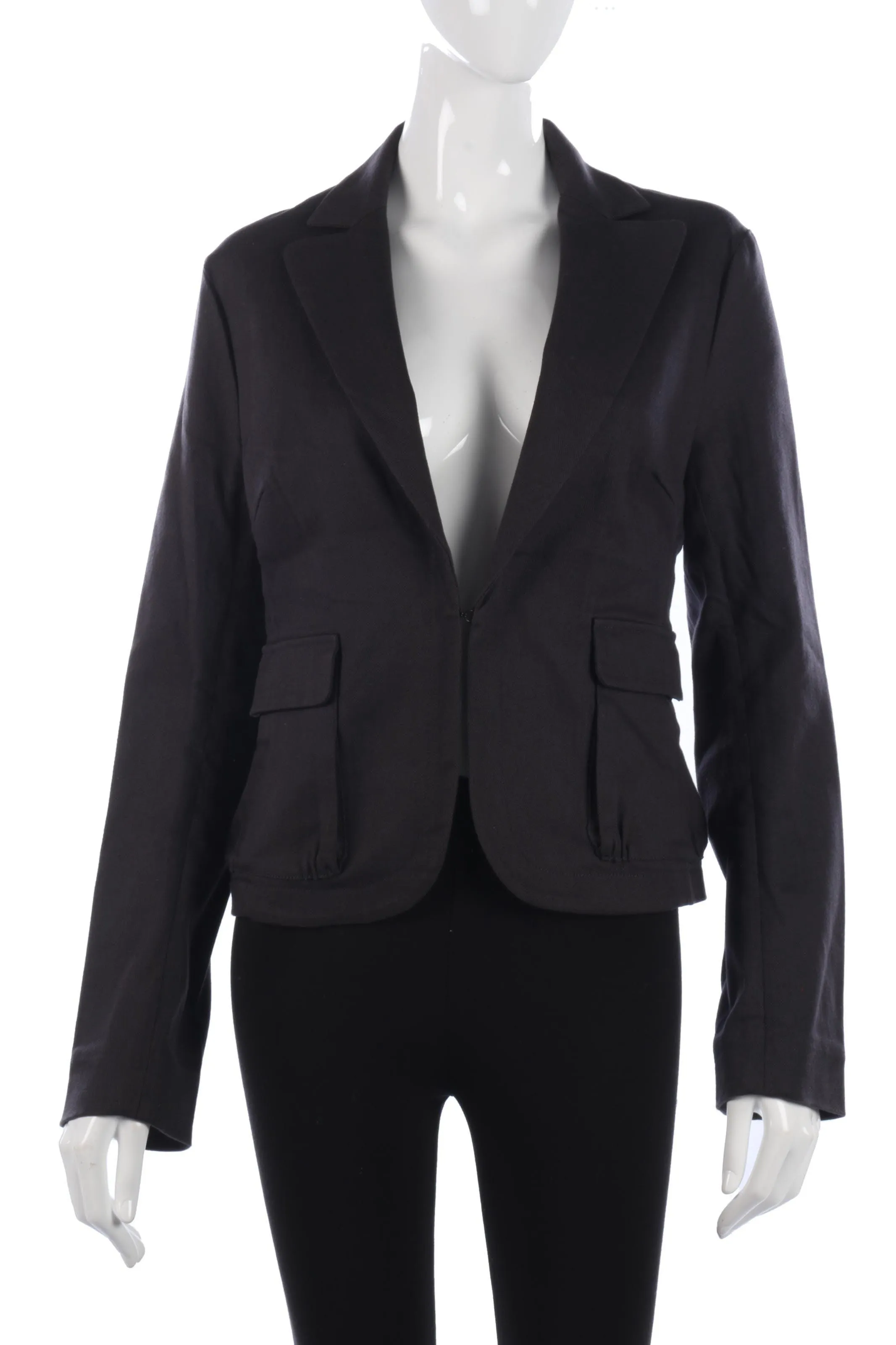 Nicole Farhi  Cropped Jacket Black Cotton UK Size 12