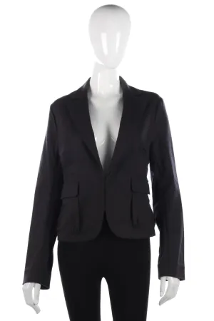 Nicole Farhi  Cropped Jacket Black Cotton UK Size 12