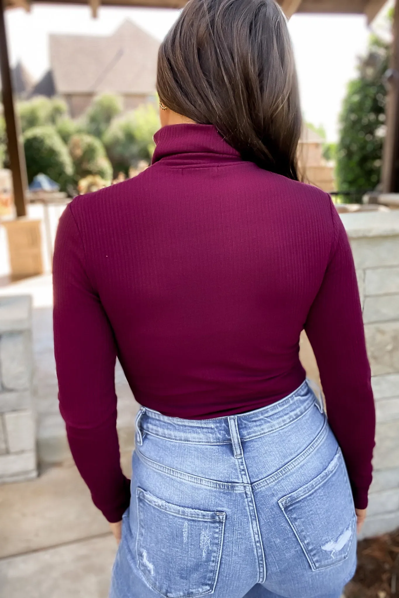 No Matter What Long-Sleeve Turtleneck Bodysuit