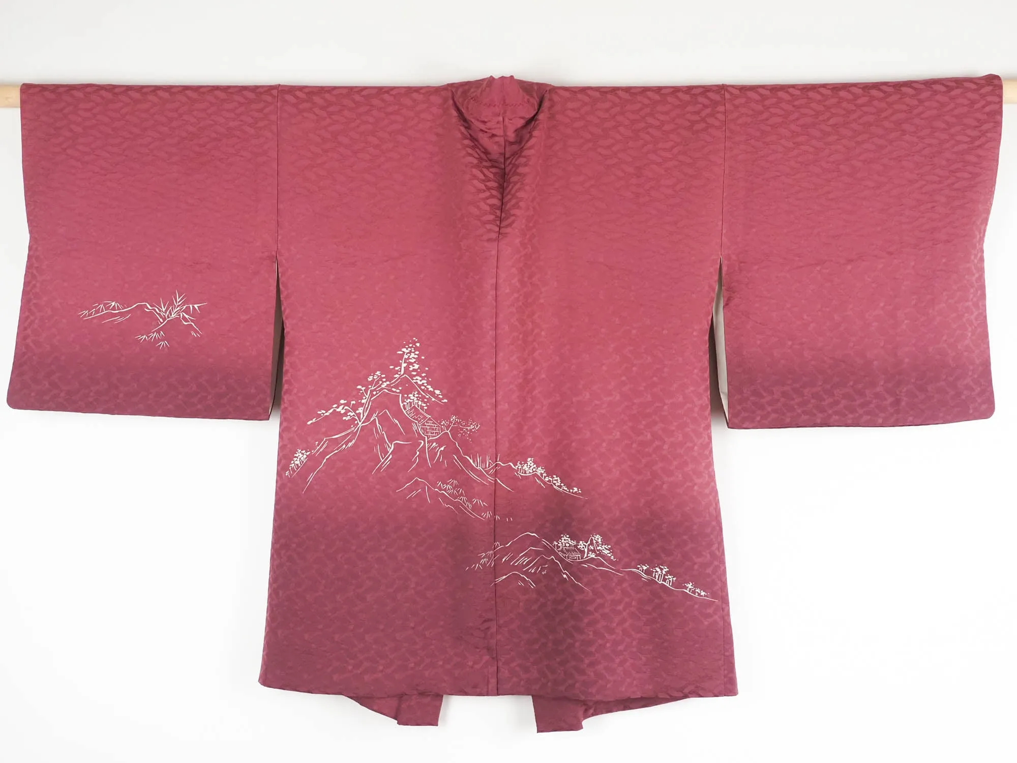 Ombre Pink Rinzu Painted Landscape Haori