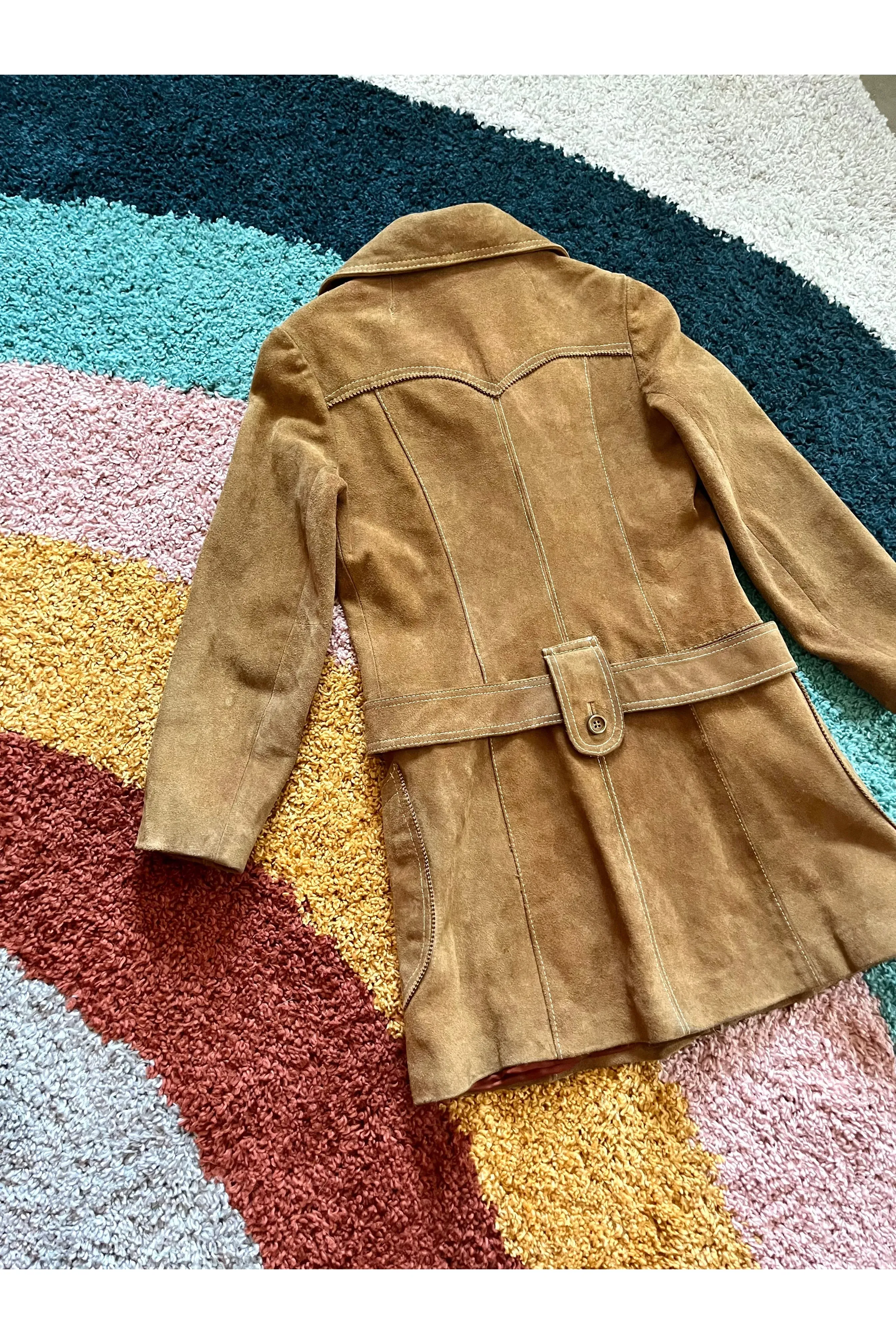 *On hold for Rachel* Vintage 70s Belted Suede Coat