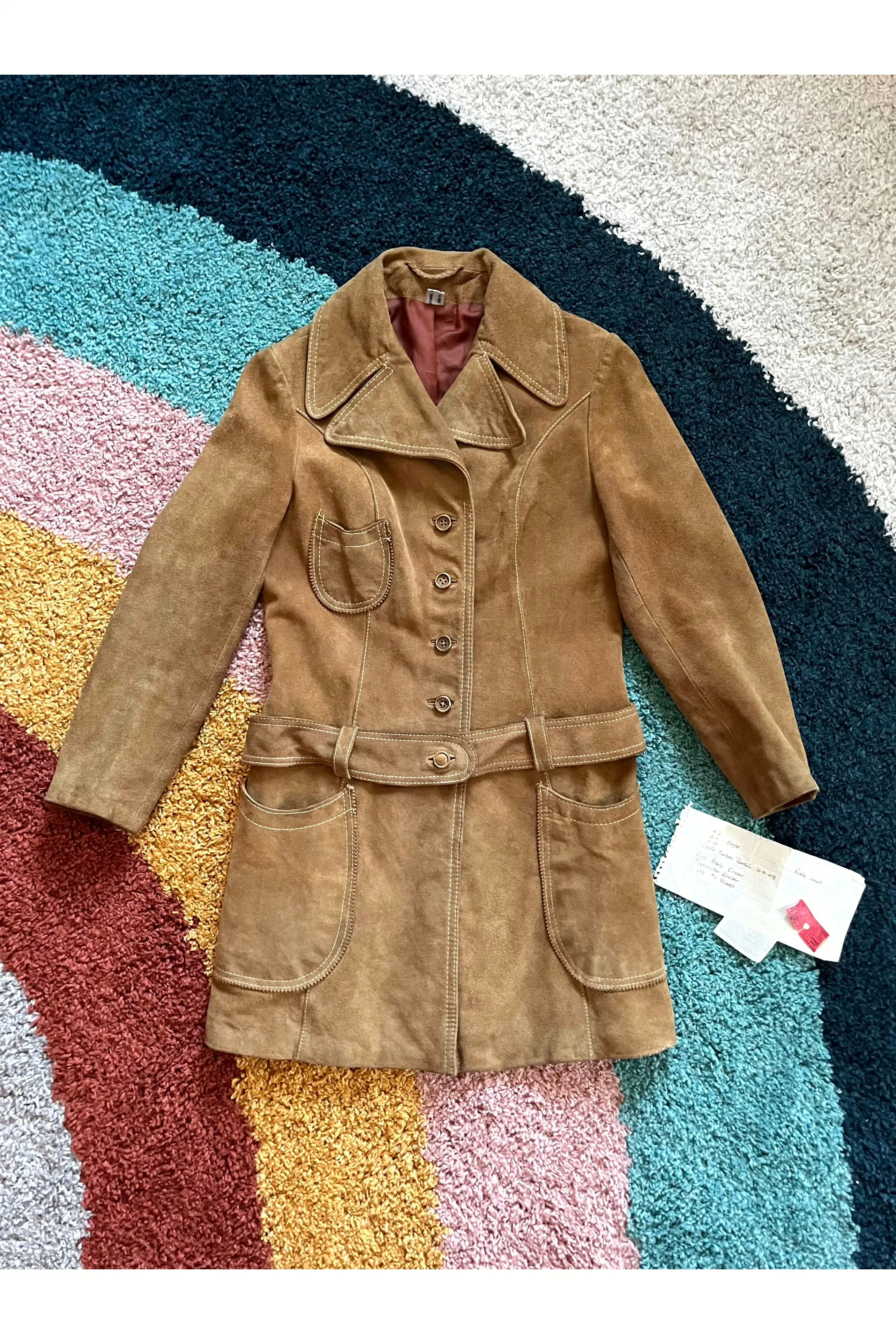 *On hold for Rachel* Vintage 70s Belted Suede Coat