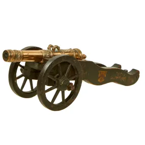 Original Exquisite 17th century Dutch Bronze Signal Cannon on Ornately Painted Wooden Field Carriage