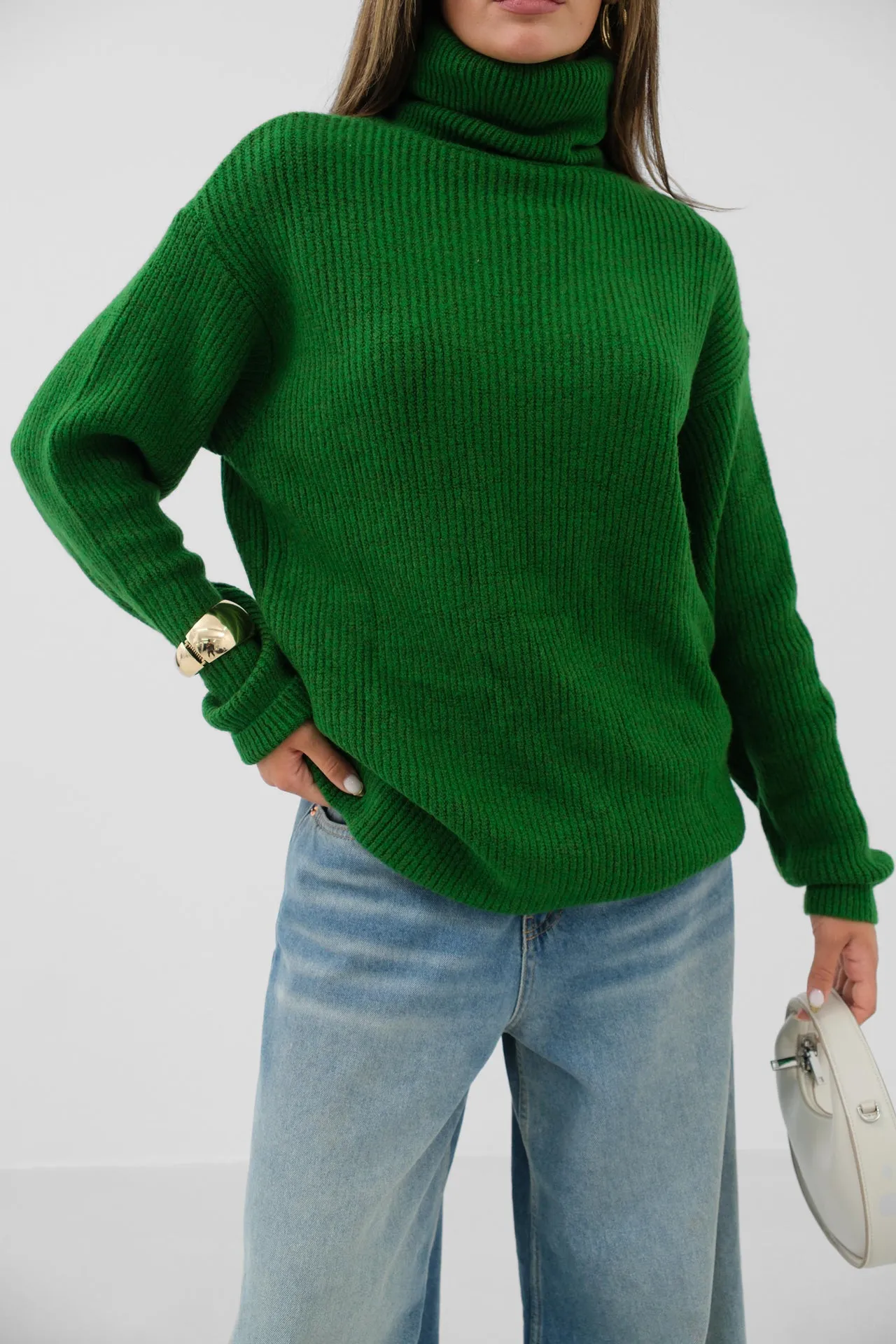 Oversize Turtleneck Knit Sweater