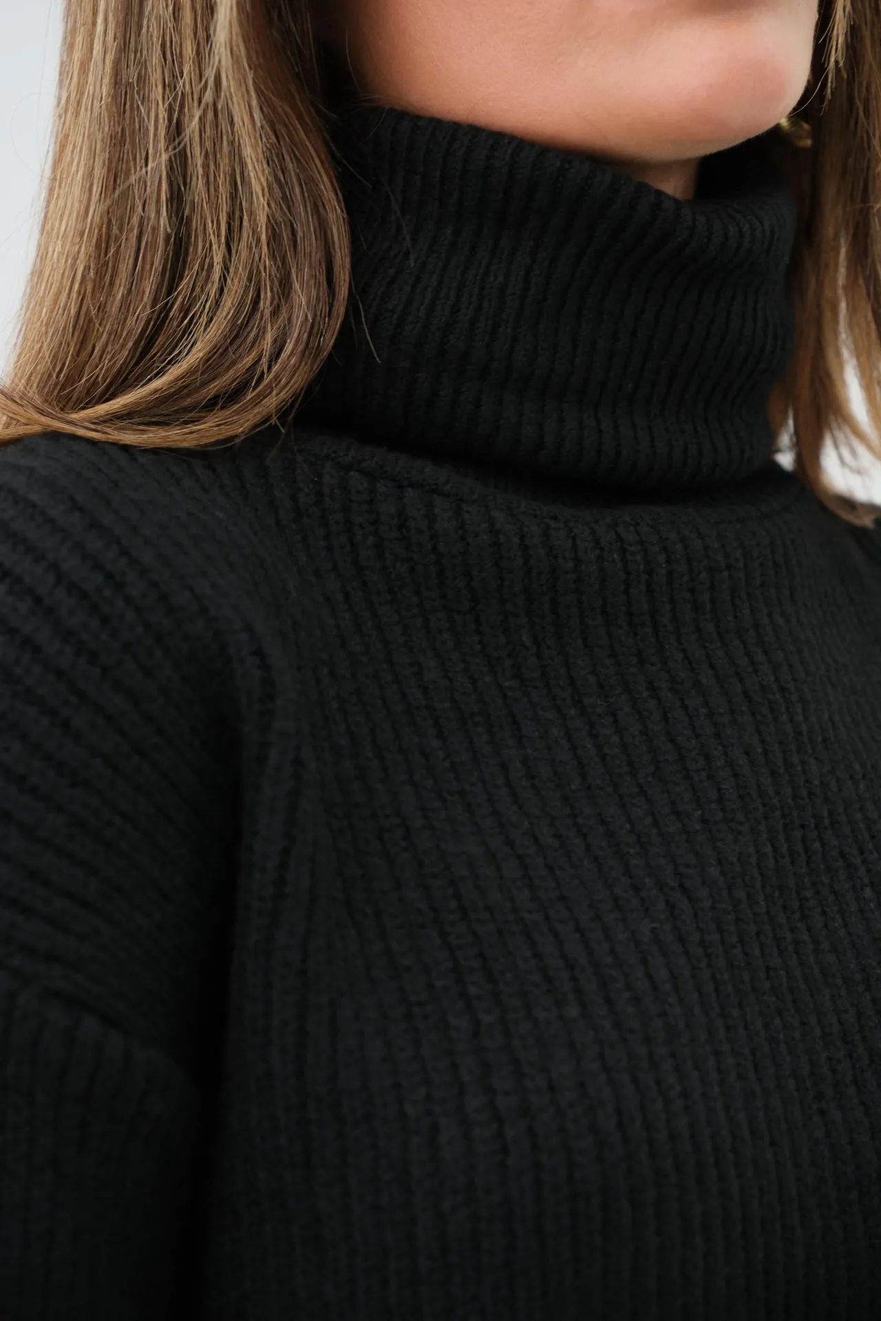 Oversize Turtleneck Knit Sweater