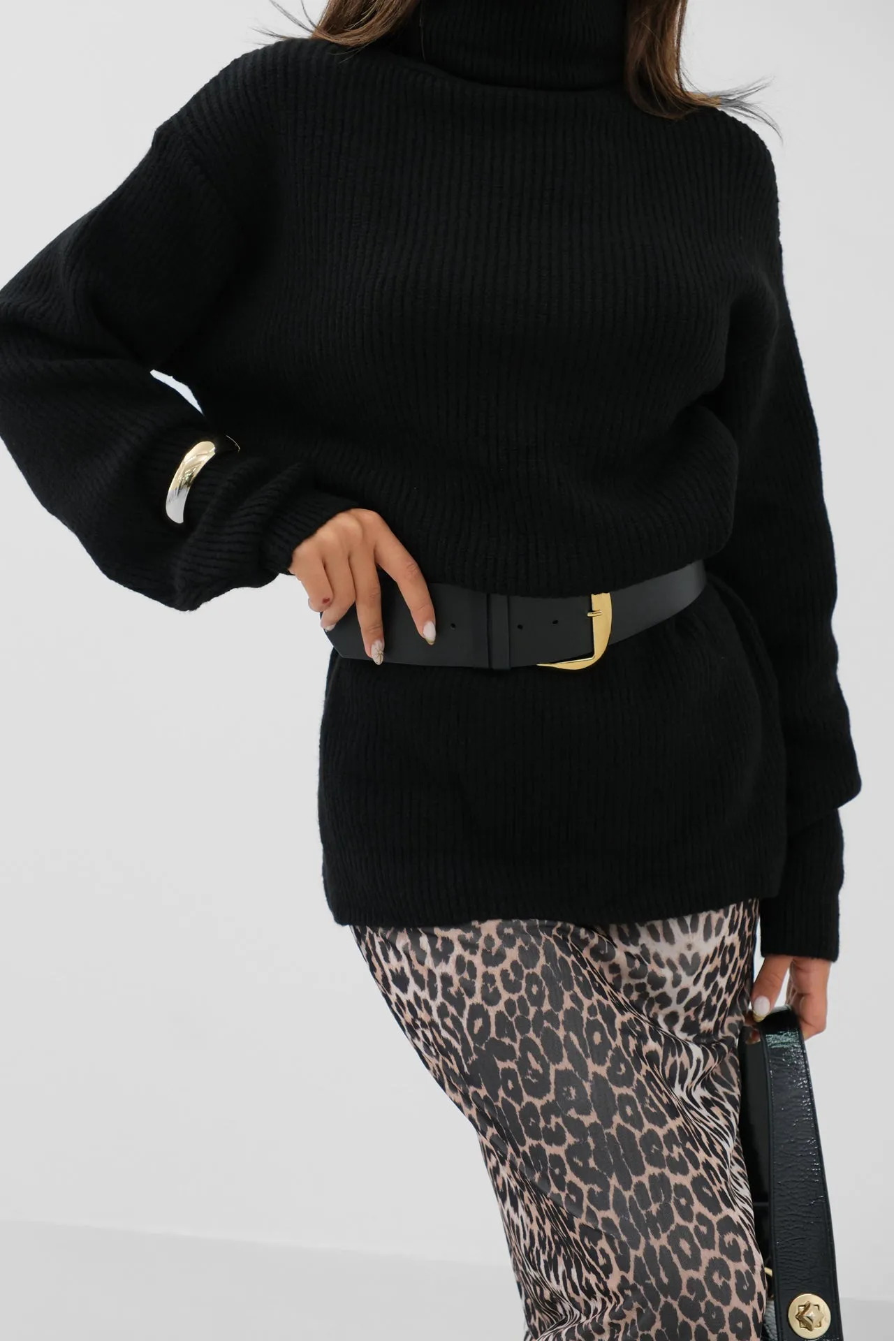 Oversize Turtleneck Knit Sweater