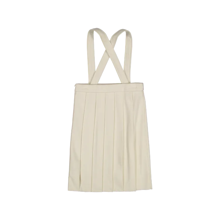 P4358-PLEATED SKIRT WITH SUSPENDERS-IVORY