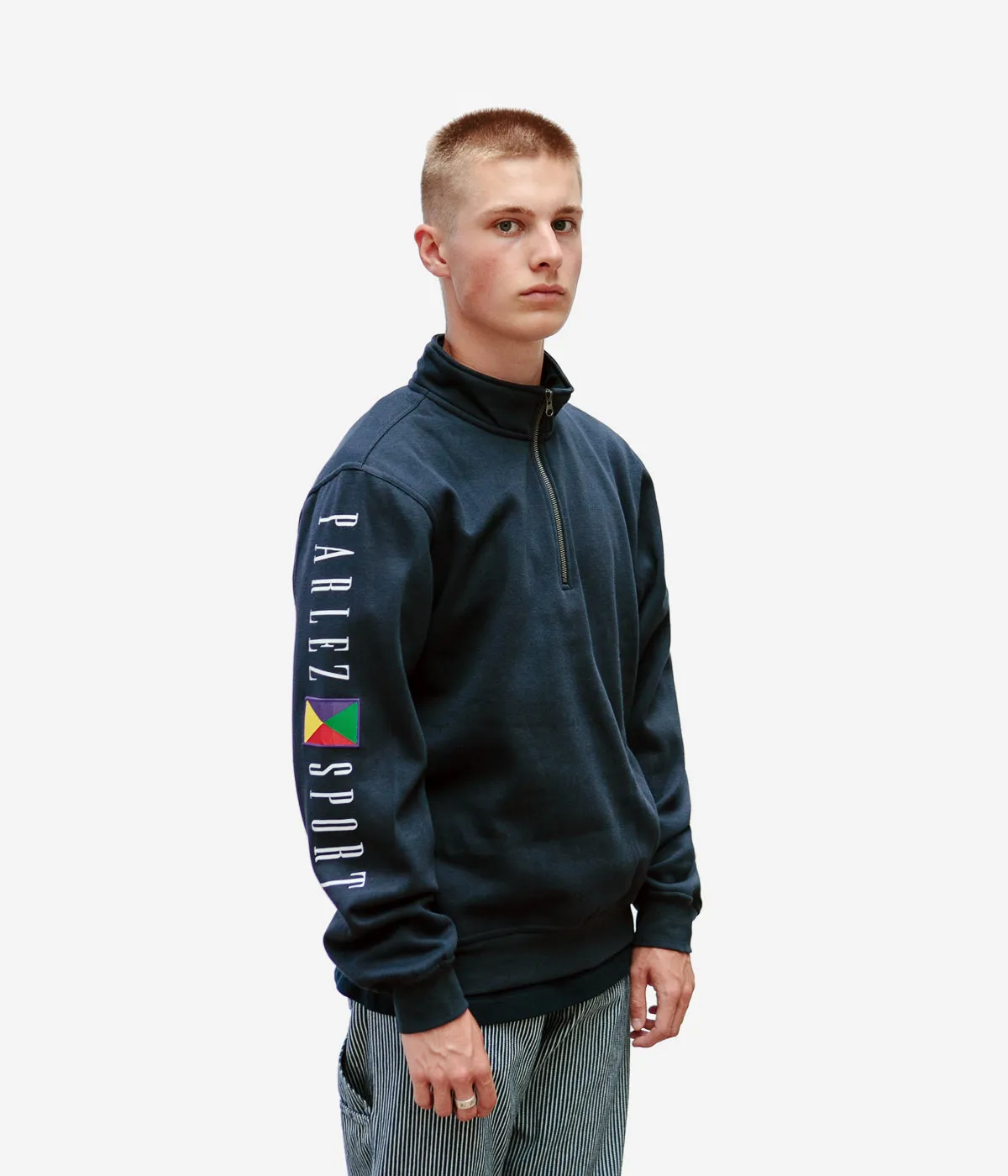 Parlez x Flatspot Resolute 1/4 Zip Sweatshirt - Navy