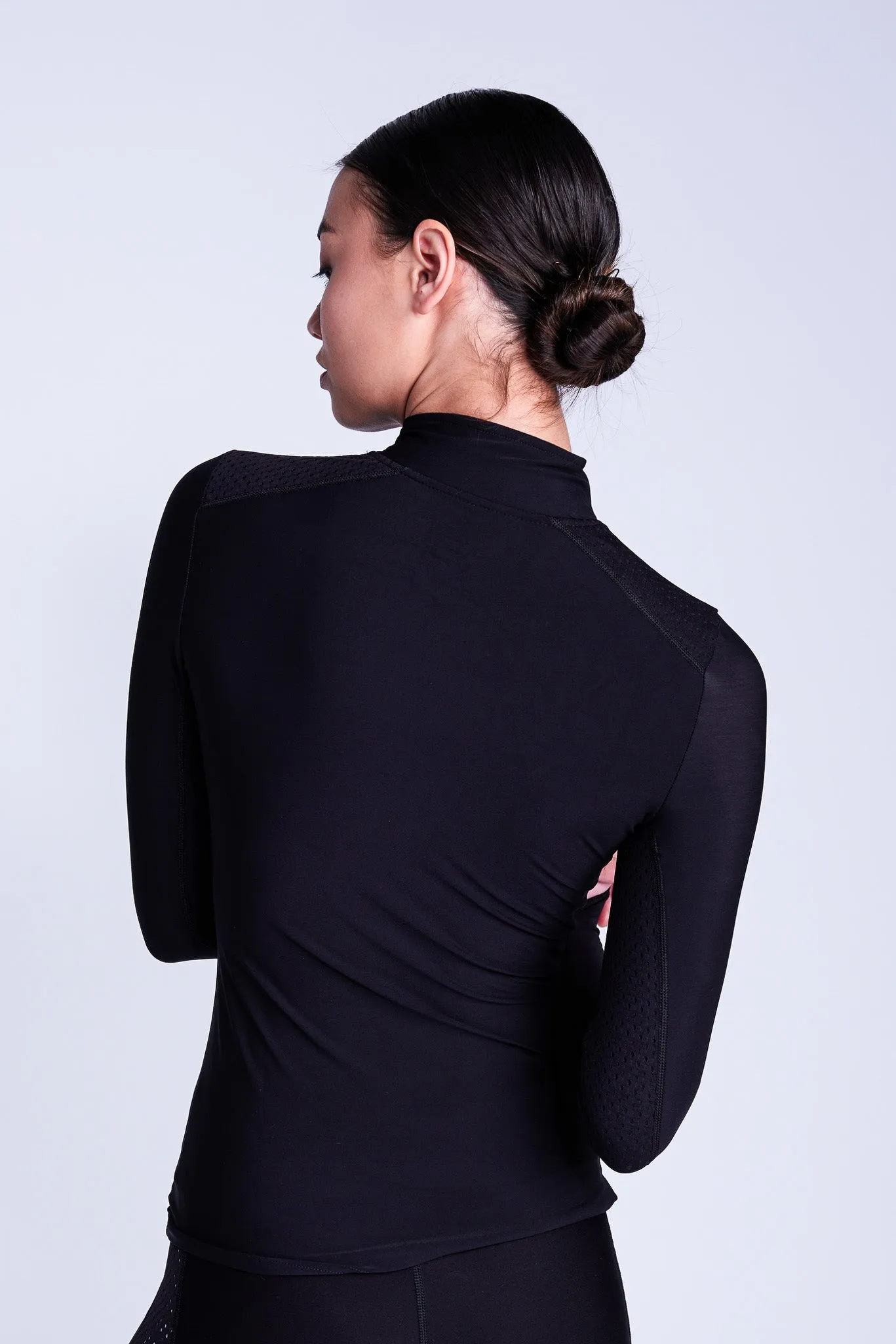 Passion Half-Zip Top in Black