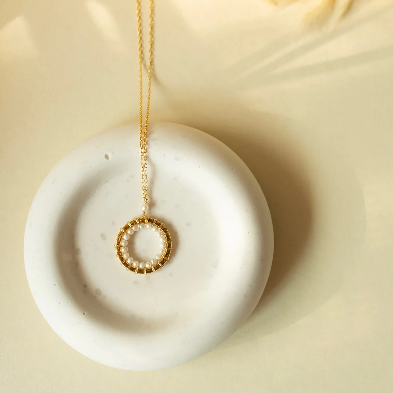 Pearl Halo Mini Gold Pendant