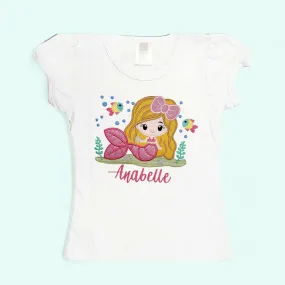 Personalized Mermaid Shirt. Toddler Mermaid  Personalized T-Shirt, Girls Shirt, Embroider Mermaid shirt| Girls clothes |Girls personalized shirt