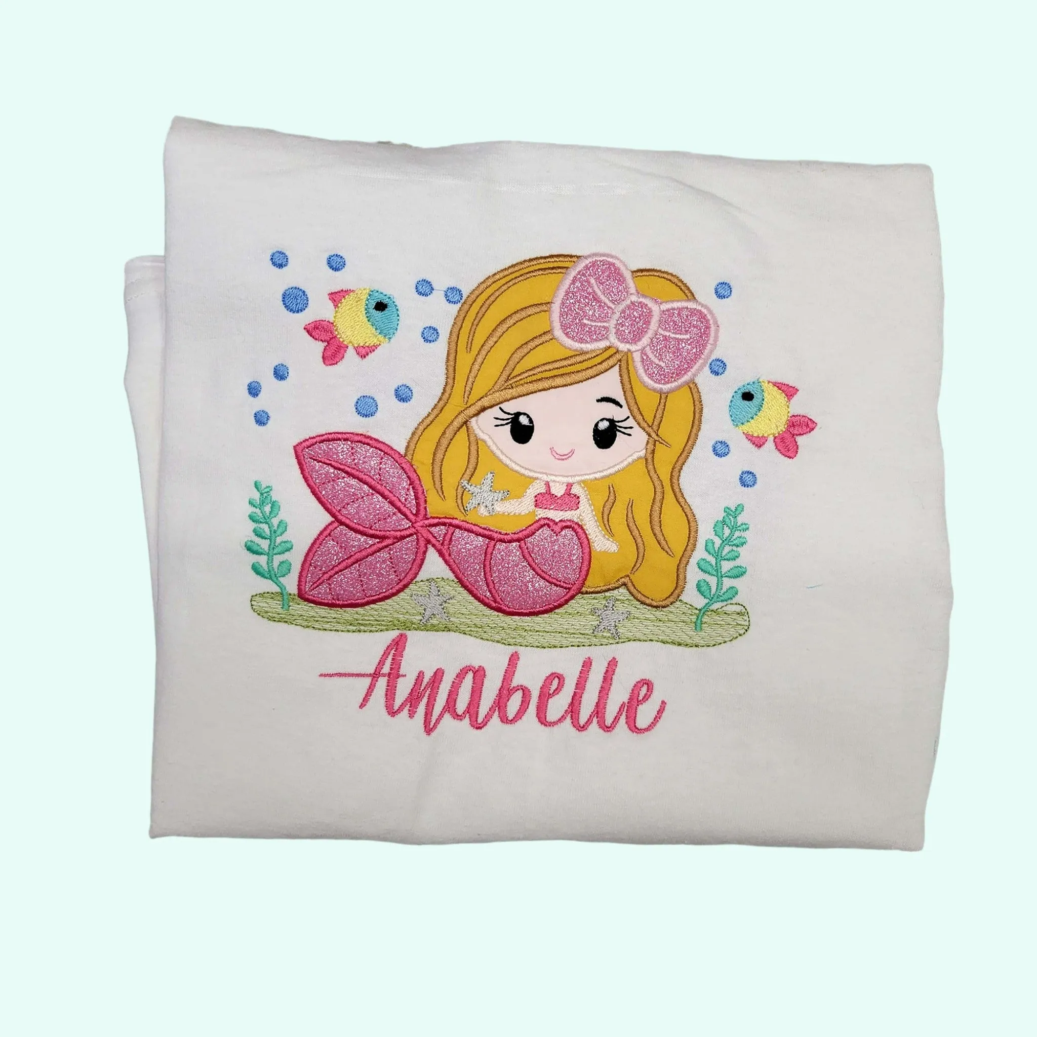 Personalized Mermaid Shirt. Toddler Mermaid  Personalized T-Shirt, Girls Shirt, Embroider Mermaid shirt| Girls clothes |Girls personalized shirt