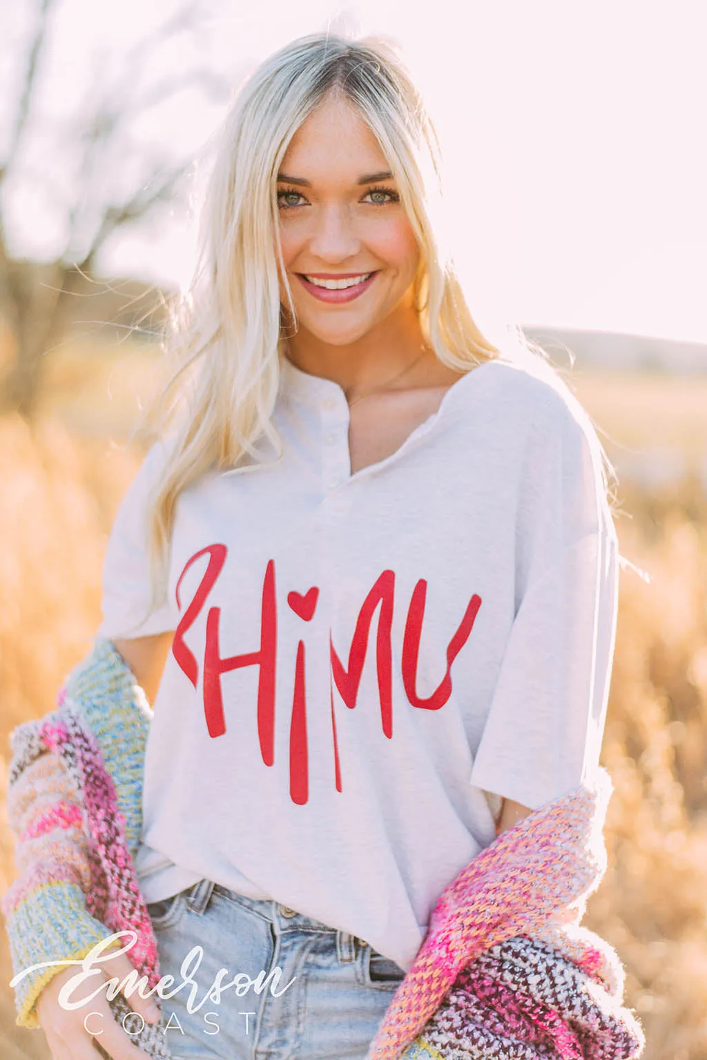 Phi Mu Heart Henley