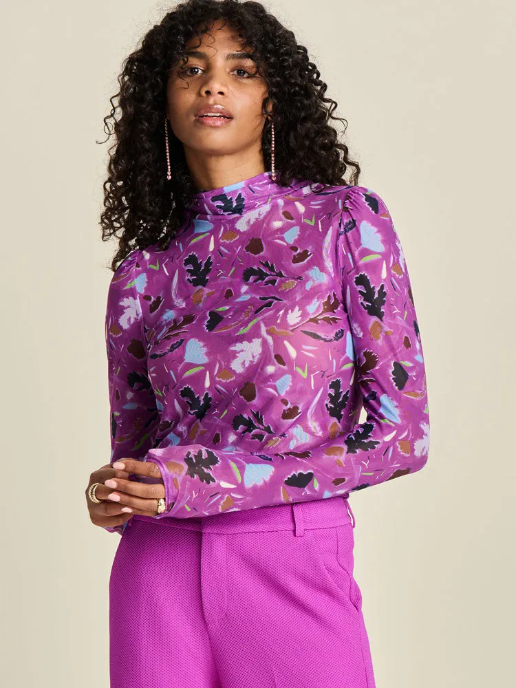 Pom Turtleneck Top Featherfest Cactus Pink