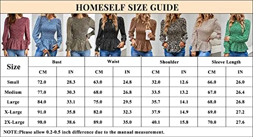 PRETTYGARDEN Women's Tops Casual Long Sleeve Crewneck Floral Print Smocked Ruffle Hem Slim Babydoll Blouse Shirt Tunics(Floral White Coffee,Small)