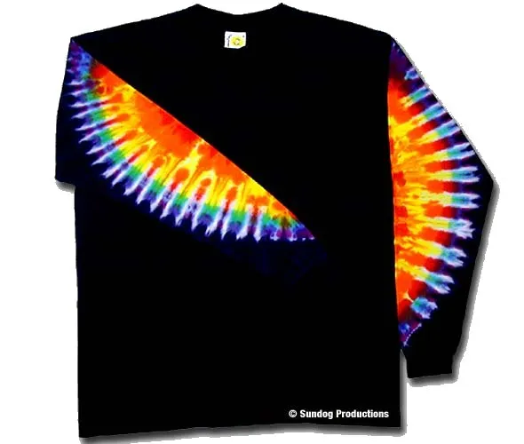 Rainbow Gem Sleeve Long Sleeve Tie Dye t-shirt