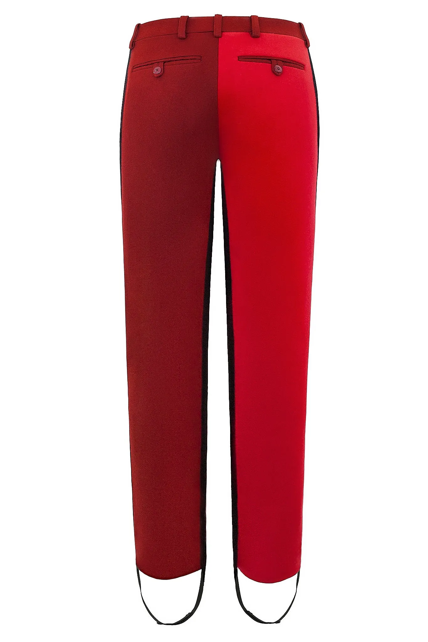 Red and Burnt Orange Wool "Pipe" Trouser