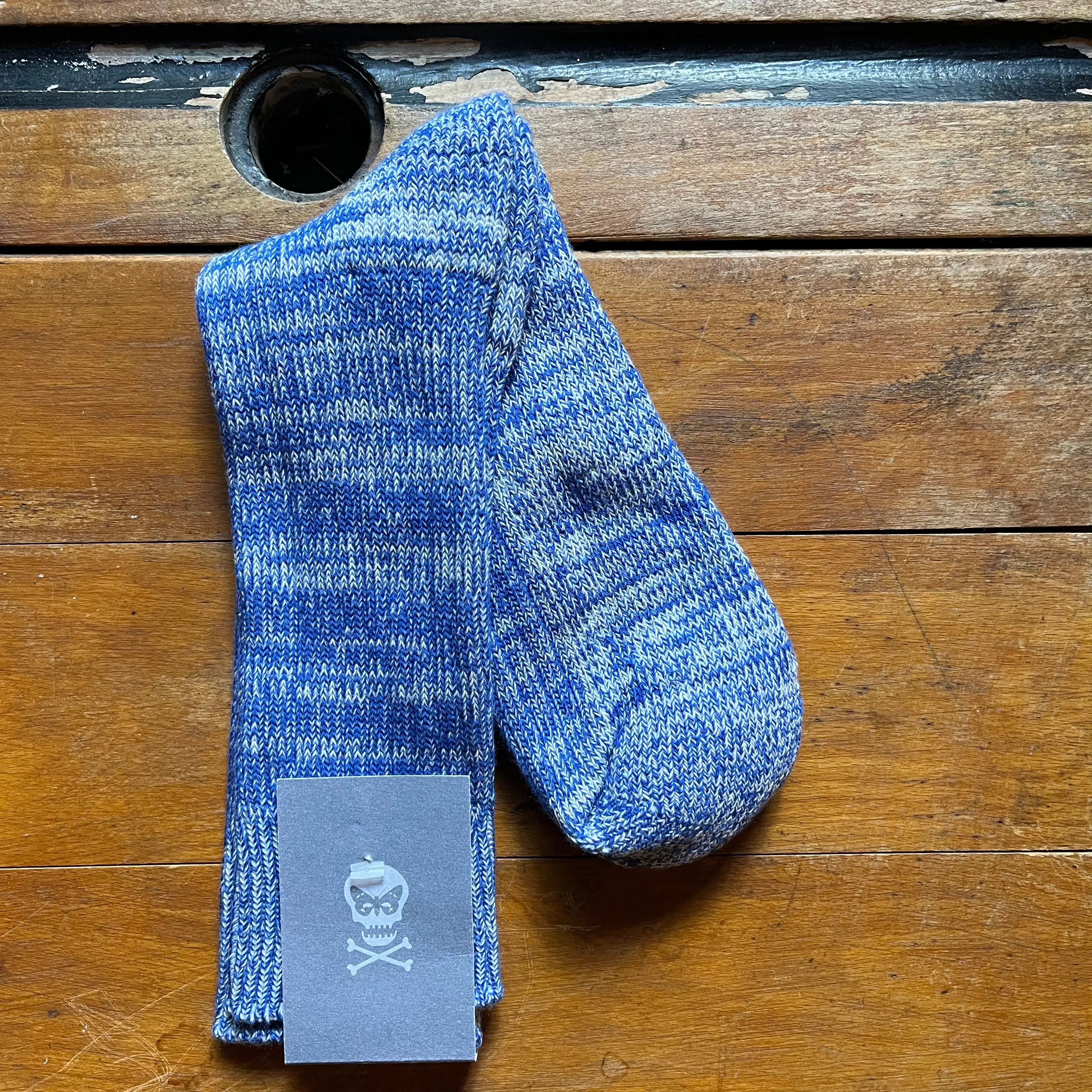 Regent - Padded Socks - Marled Cotton - Blue