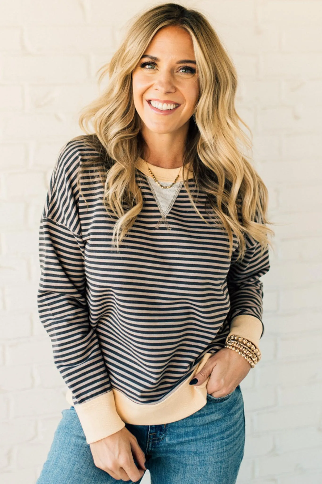 Remy Striped Contrast Pullover