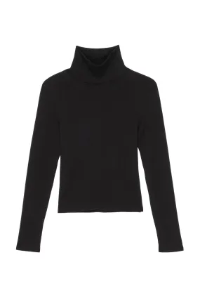 Rib Turtleneck in Jet