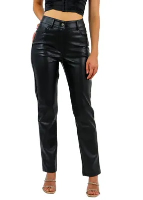 Rock N Rags - "I Ain't Worried" Pants - Black -  Faux Leather