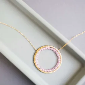 Rose Quartz Halo Necklace