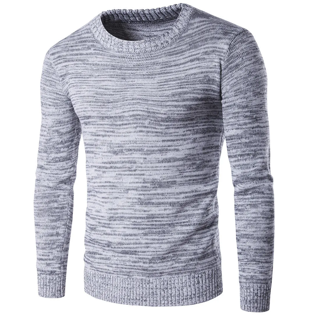 Round neck men's warm pullover sweater