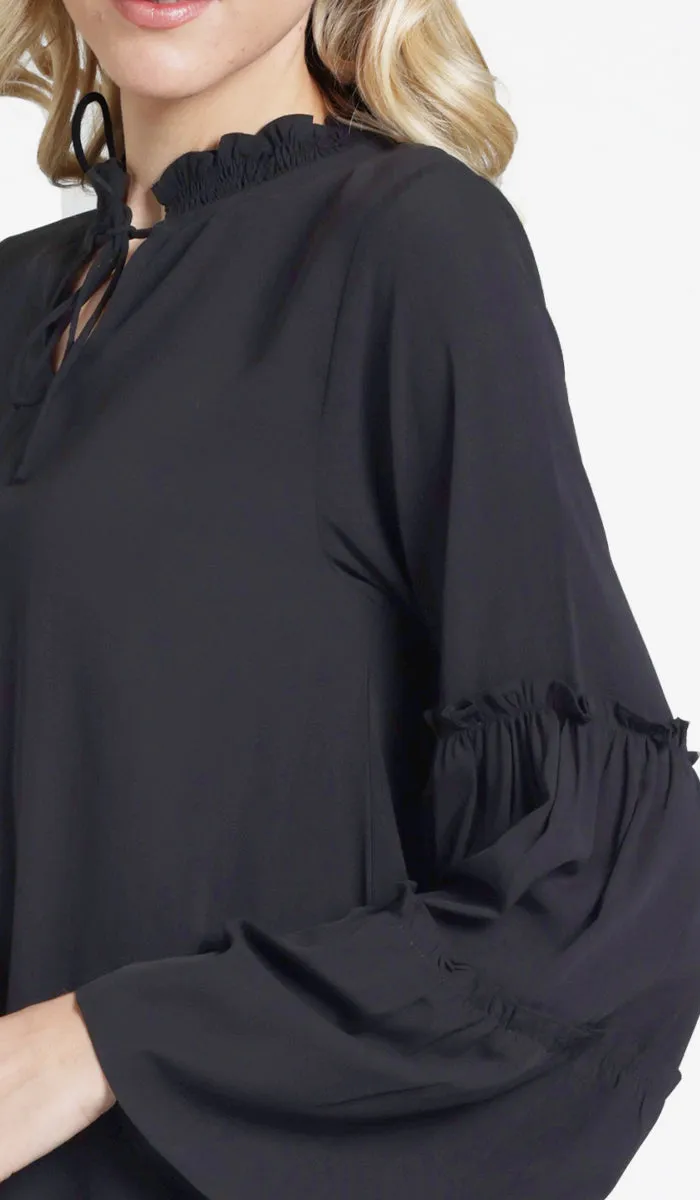 Saba Long Modest Tunic Dress - Black - PREORDER (ships in 2 weeks)