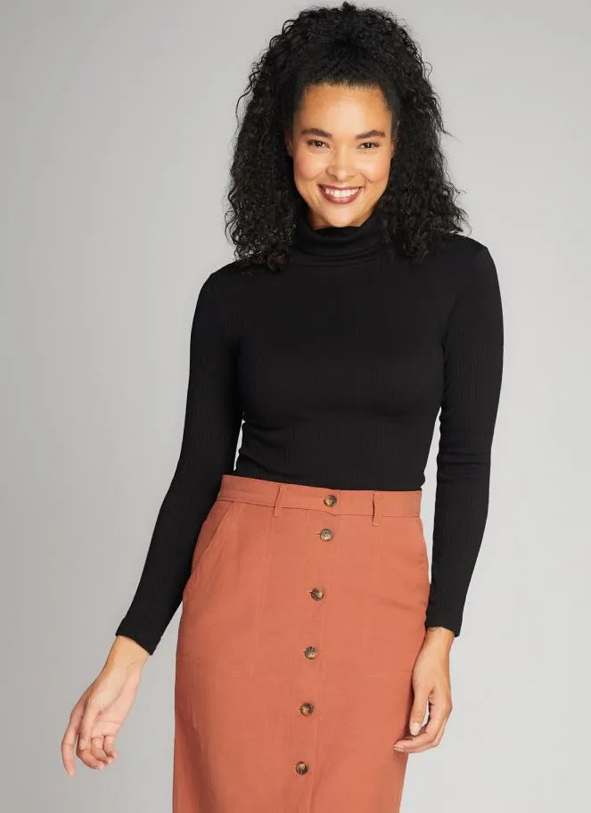 Seamless Rib Turtleneck Top