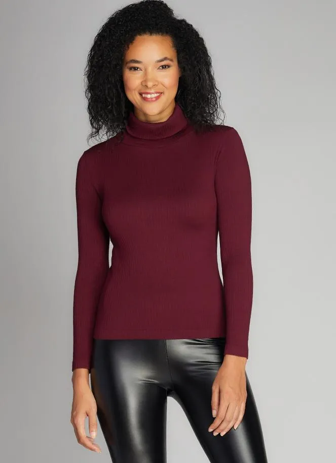 Seamless Rib Turtleneck Top