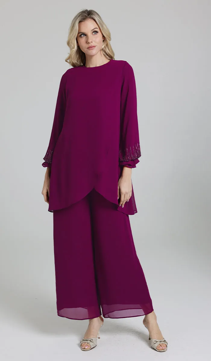 Seema Dressy Long Modest Tunic - Orchid