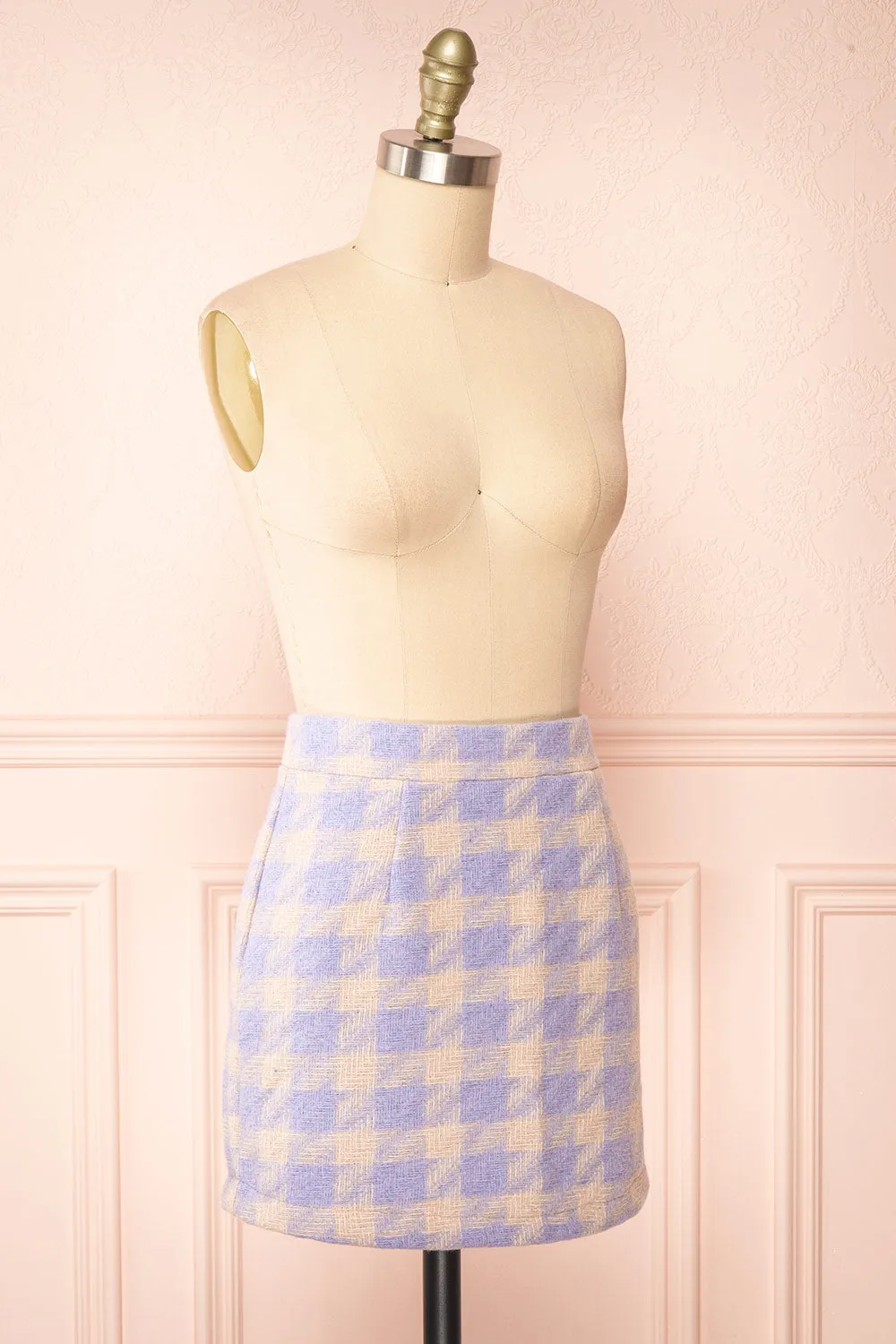 Set Lanajane Lavender | Houndstooth Cropped Blazer and Skirt