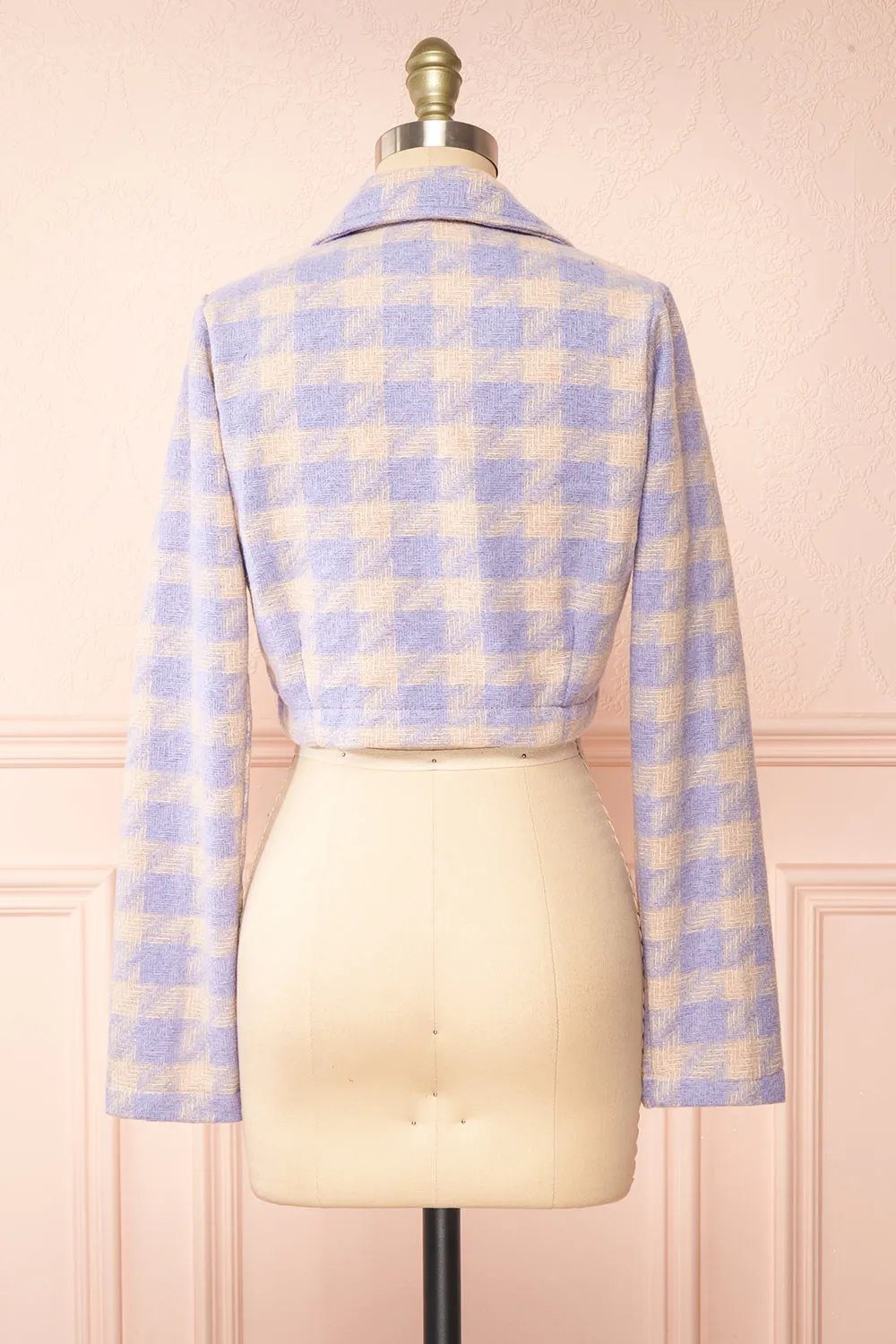 Set Lanajane Lavender | Houndstooth Cropped Blazer and Skirt