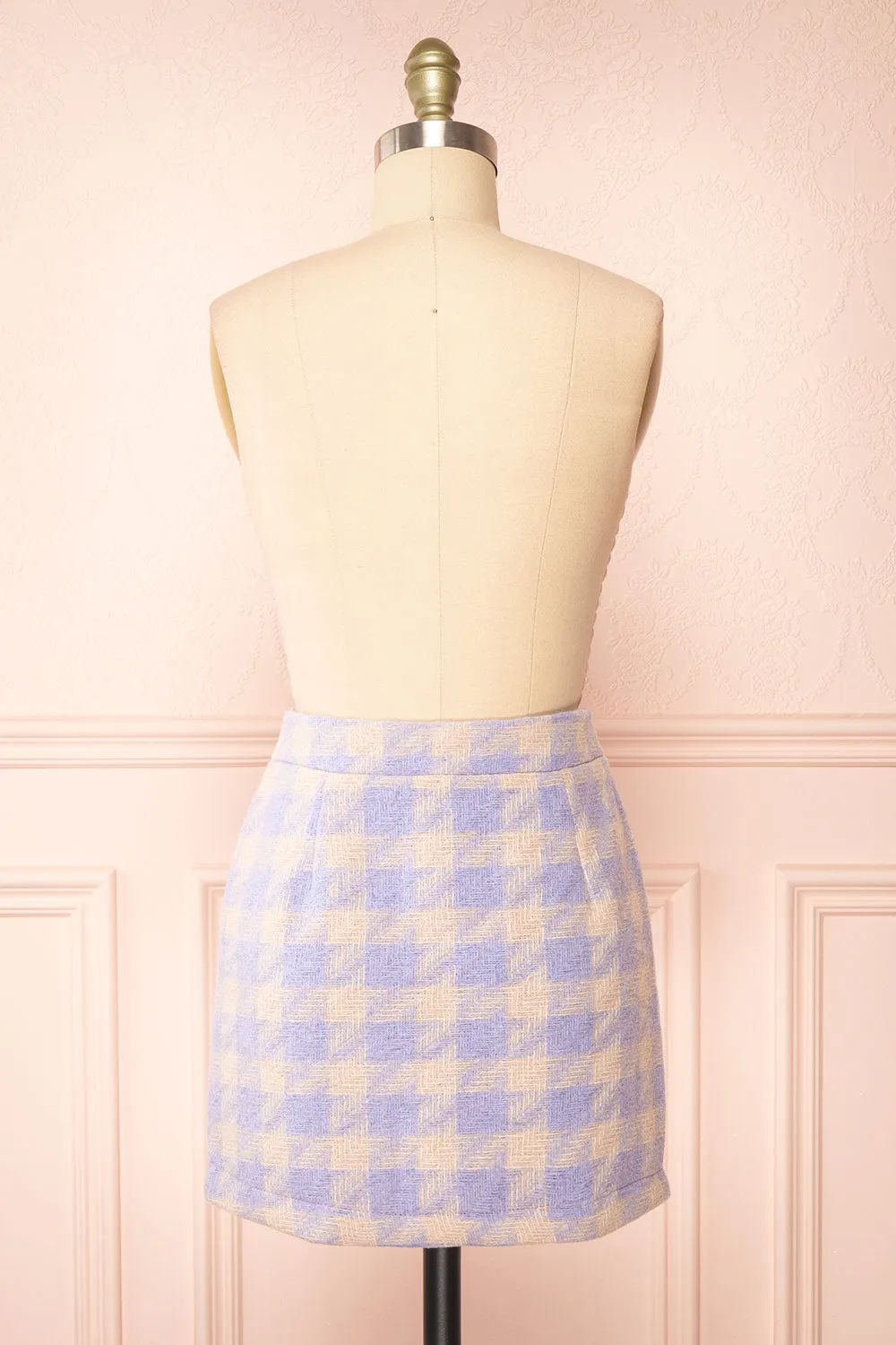 Set Lanajane Lavender | Houndstooth Cropped Blazer and Skirt