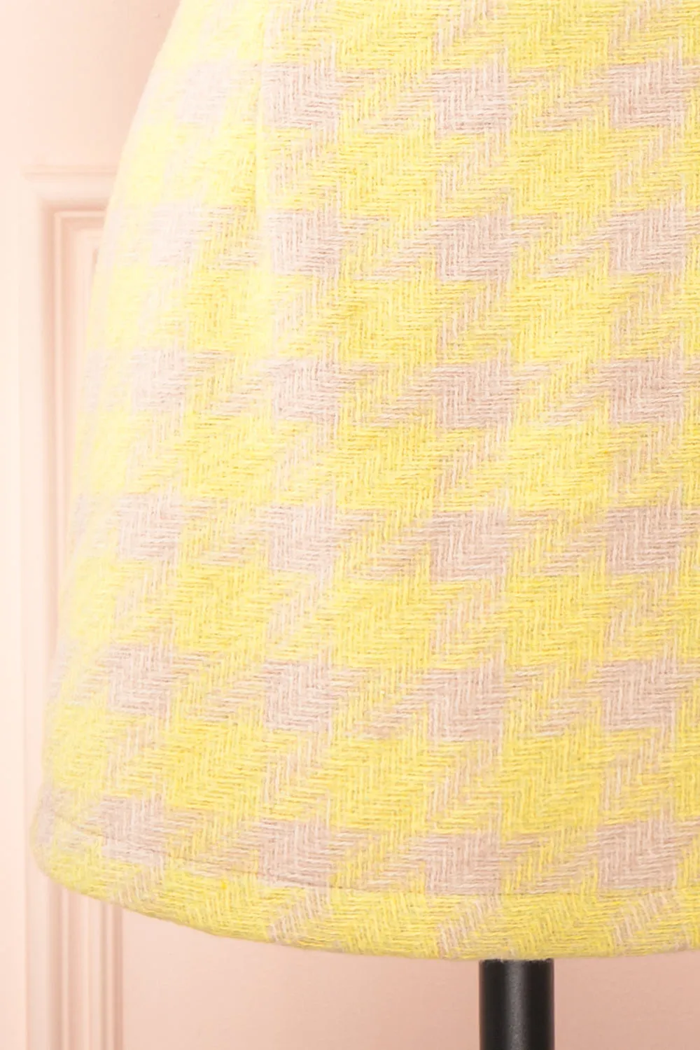 Set Lanajane Yellow | Houndstooth Cropped Blazer and Skirt