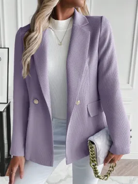 SHEIN Lapel Neck Double Button Blazer