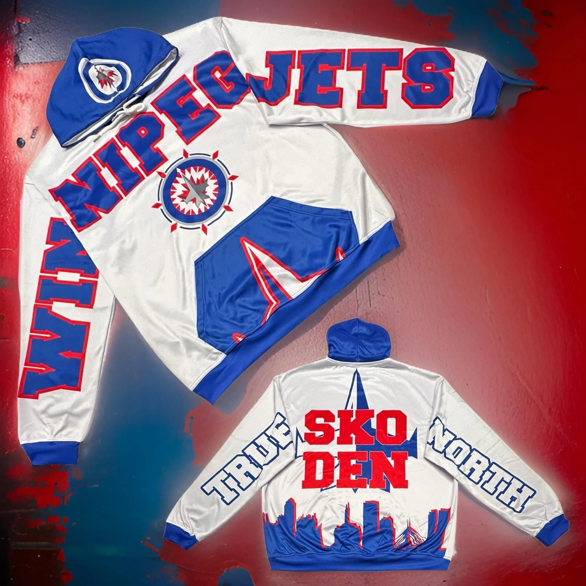 *SKO DEN WINNIPEG JETS* FLEECE LINED PULLOVER HOODIES (VERY LIMITED)