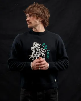 Snake Bite Knit Jumper - Washed Black