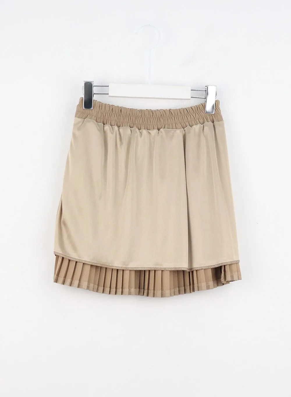 Solid Pleated Mini Skirt OO312