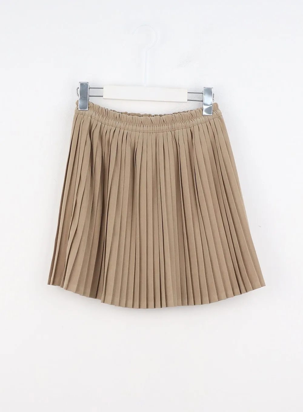 Solid Pleated Mini Skirt OO312