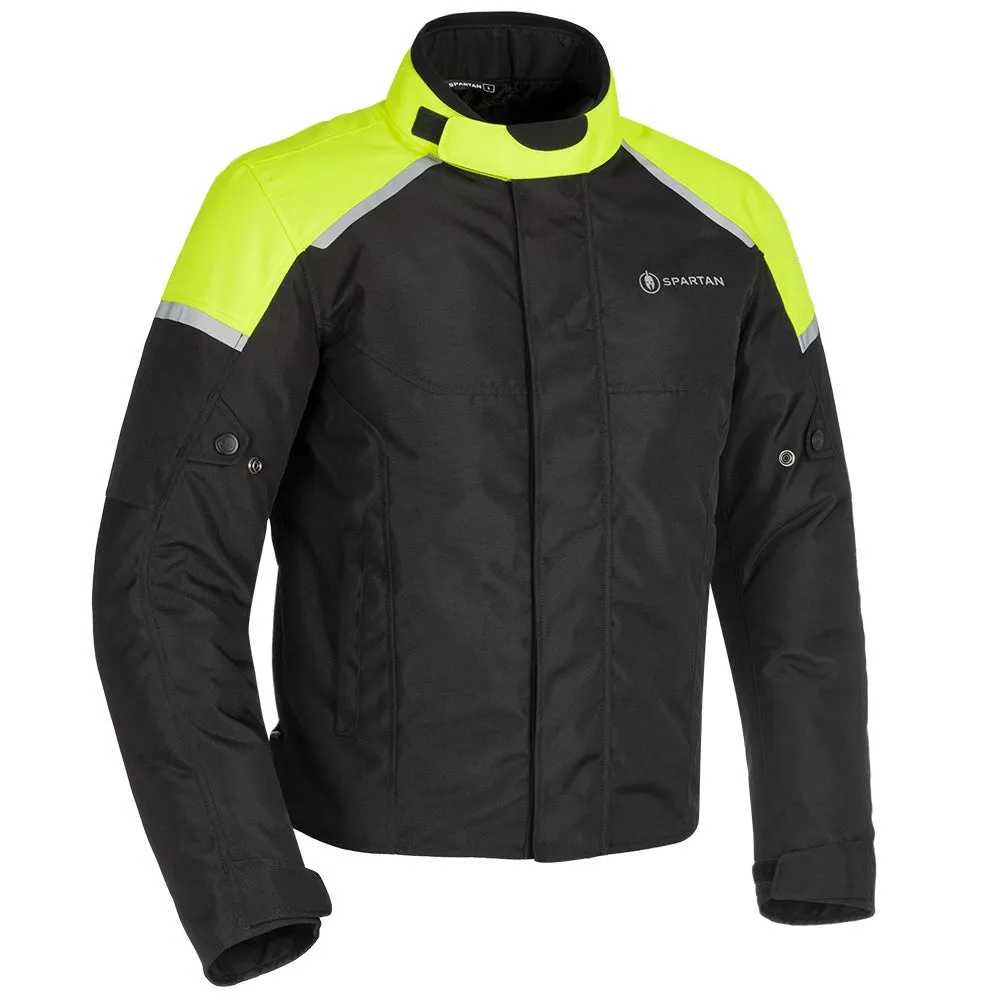 Spartan Short WP Men's Motorbike Jacket Black/Fluo